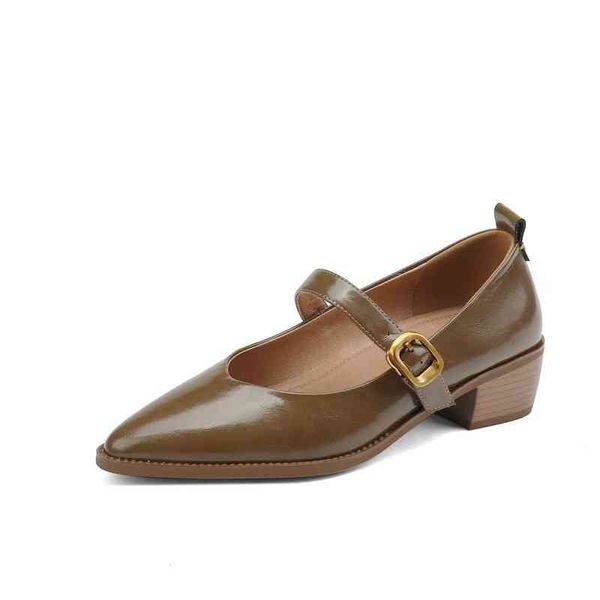 

dress shoes autumn and winter women's shoes pointed thick heels buckle mary jane four seasons commuting shallow mouth single women zlt2, Black