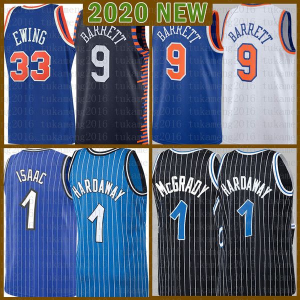

2021 new basketball jersey mens penny 1 hardaway mesh tracy 1 mcgrady retro rj 9 barrett patrick 33 ewing orange, Black;red
