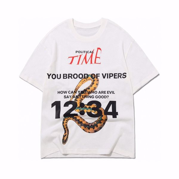 

white short-sleeved t-shirt 2022 couple summer t-shirt loose all-match fashion round neck, White;black