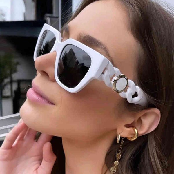 

2022 new fashion sunglasses brand square men's sunglass trend premium luxury dign ladi popular sun glass uv400, White;black