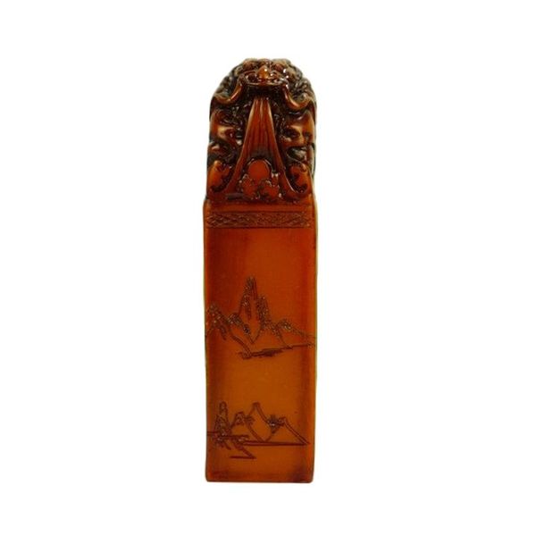 

chinese shoushan stone carving decoration of the old statue of print seal, Silver