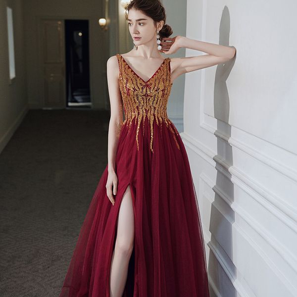

2023 luxury red evening dresses lace crystal beads sequin sweep train formal bridal pageant prom gowns custom made even dress zuhair murad, Black;red
