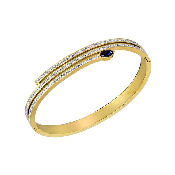 

designer bracelet for women lady blue eye snake couple bangle titanium steel square diamond with stone popular fashion charm luxury jewelry, Black