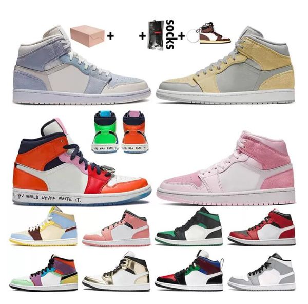 

fashion with box jumpman 1 1s women basketball shoes melody ehsani mid fearless digital pink sail light blue mens trainers sneakers