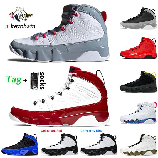 

fire red 9s particle grey basketball shoes fashion 2022 mens jumpman 9 change the world university gold iridescent racer blue space jam bred
