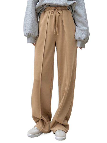 

dazy-less drawstring waist wide leg sweatpants 37rk#, Black;white