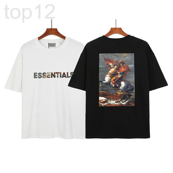 

men's t-shirts designer cotton fog napoleon essentials double thread high street short sleeve t-shirt men's and women's half, White;black
