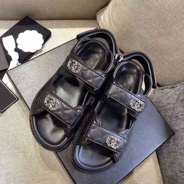 

sandals small fragrant wind sandals women's xiapingdi lingge casual sports beach shoes, Black