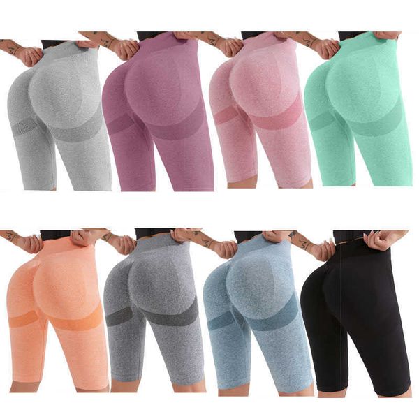 

summer sports fitness shorts women's high waist hip lift five points yoga pants peach hip fitness pants, White;red
