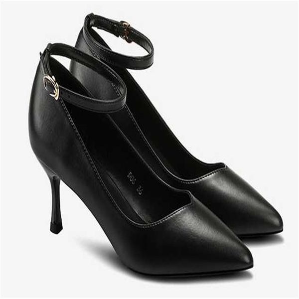 

new ayemiland woman fashion fine heel shallow mouth highheeled shoes 210409, Black