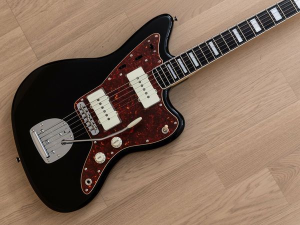 

traditional 60s jazzmaster fsr black w/ blocks & binding, electric guitar