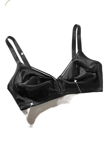 

luvlette sheer fantasy shimmer wirebralette y0hh#, Black;red