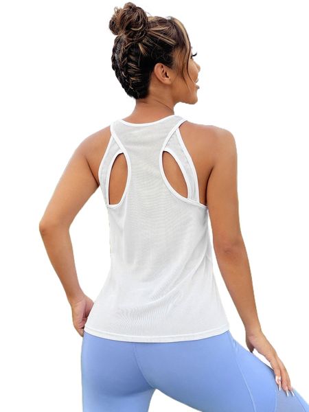 

cut out back sports tank 61fs#, Gray