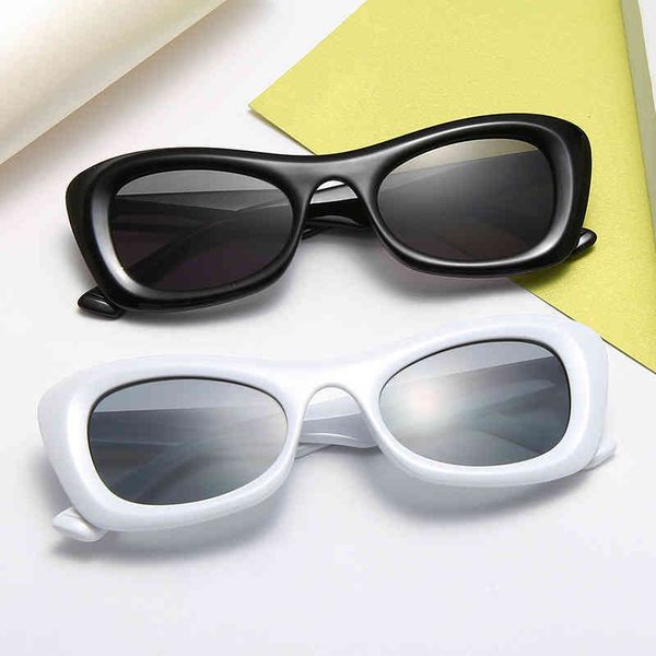 

new style sunglass cat's eye personalized korean box glass street concave shape cool trendy men's sunglass women's, White;black