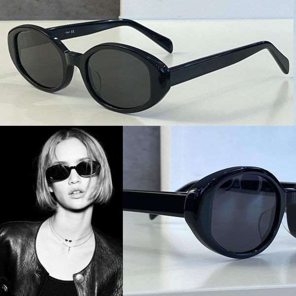 Oval 4s212 Asetat Mini Metal Desen Moda Güneş Gözlüğü Popüler Logo Güneş Gözlükleri Kadın Tasarımcı Erkekler Piknik Macera Gözlük Küçük Çerçeve Kedi Göz óculos de Sol
