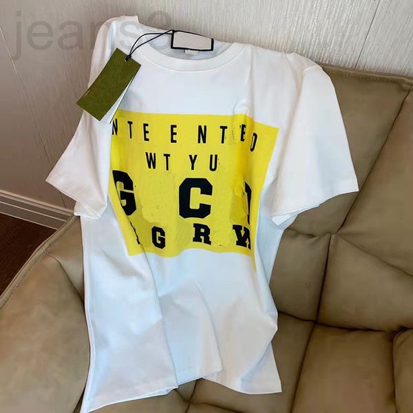 

women's t-shirt designer trendy g + 2022 summer show casual lazy style letter printed round neck short sleeve men's and women&#039, White
