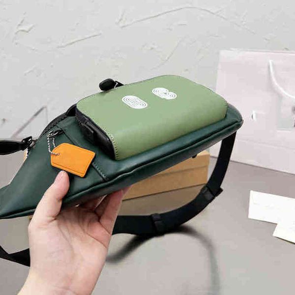

letter print chest bag men handbag adjustable shoulder straps leather designer crossbody male sports purses 220309
