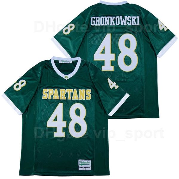 C202 Men High School 48 Rob Gronkowski Williamsville Spartans Jersey Football Cotton Cotton Sport Color Green All Stitched Breathable Good Good