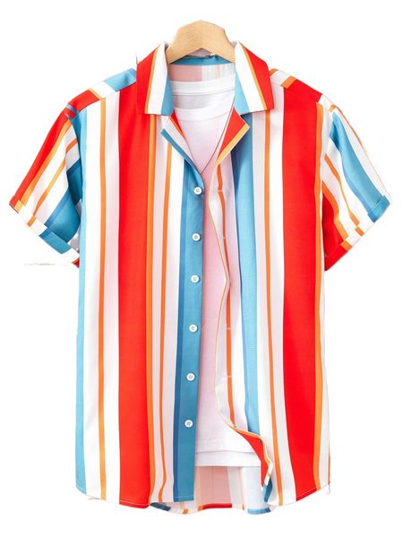 

men random block striped shirt without tee e2dw#, White;black