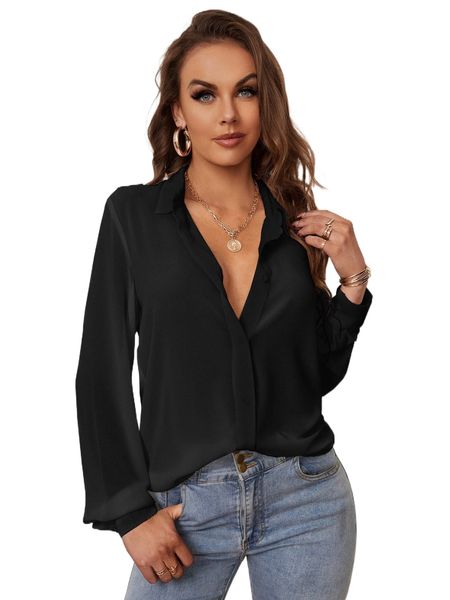

tall button front curved hem blouse d1br#, White
