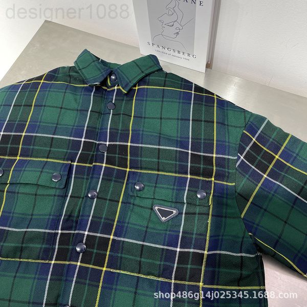 

women's trench coats designer [correct version]p's spring and autumn check shirt single breasted green classic triangular label wo, Tan;black