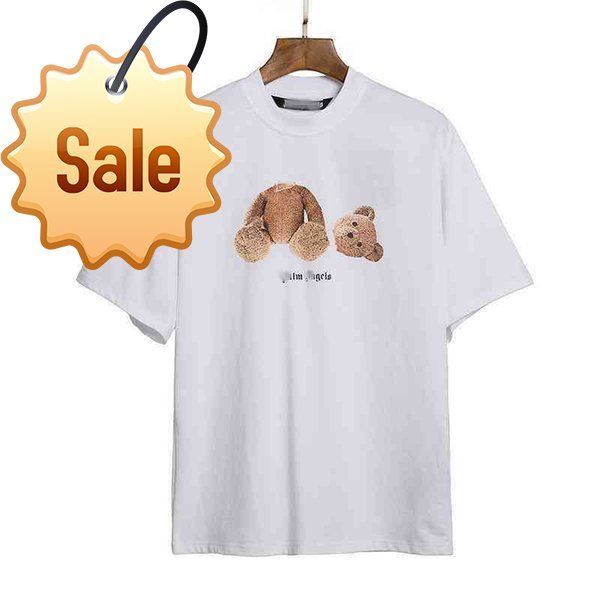 

angel t-shirts palm trendy decapitated teddy bear print t-shirt loose men's and women's wear letter short sleeve 11s1, White;black