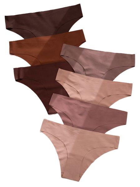 

7pack plain no show panty o0bx#, Black;red
