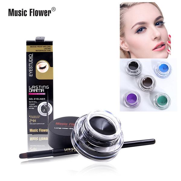 

music flower charm rich color eyeliner cream wholesale not smudge waterproof easy to color makeup cosmetic gift for girl
