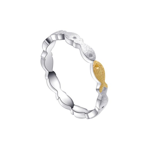 

s925 fish ring for women men female girls cool vintage fashion gold fashion rings boho chic jewelry birthday, Silver