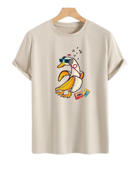 

men cartoon graphic tee t5g4#, White;black