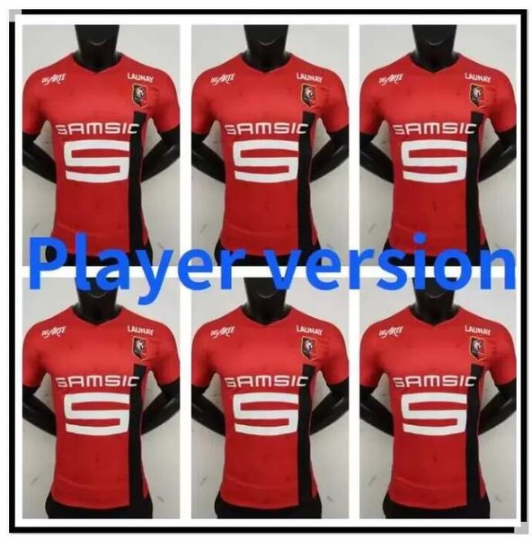 

player version 2022 2023 stade rennais soccer jerseys rennes maillot de foot 22 23 sulemana bourigeaud terrier doku guirassy majer aguerd tr, Black;yellow