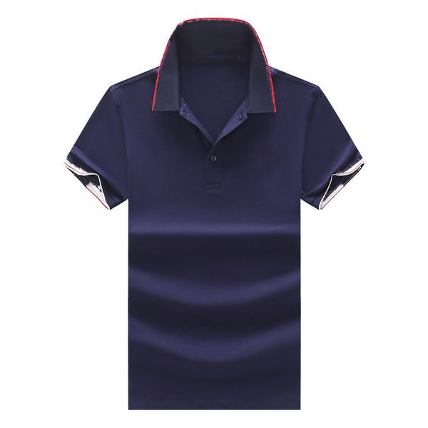 

hawaifish male colorblock design polo shirt spring summer latest trendy lapel short sleeves high-end solid color handsome camisa 8242, White;black