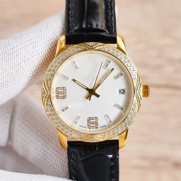

fashion mechanical elegant womens watch 35mm stainless steel leather sapphire crystal oyster perpetual designer watchs luxury watches montre, Slivery;brown