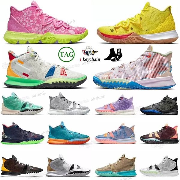 

kyrie 7 kyries 5s basketball shoes one world 1 people chip copa grind 5 mens 7s irving sponge sandy creator hendrix horus rayguns daybreak, Black