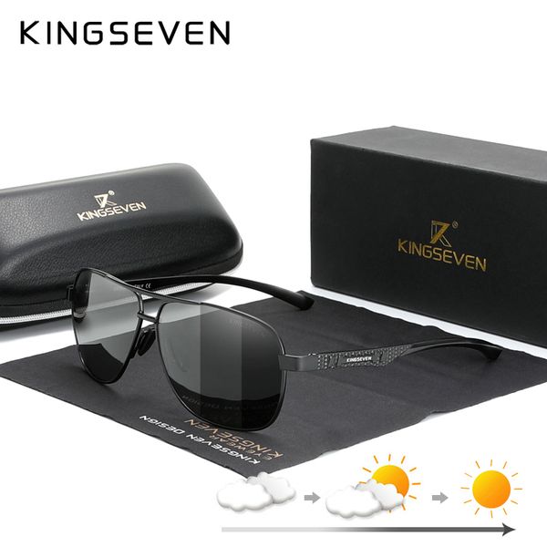 Kingseven Pochromic Мужчины алюминиевые солнцезащитные очки поляризованные зеркали UV400 Мужские солнцезащитные очки для женщин для Dol N7188 220511