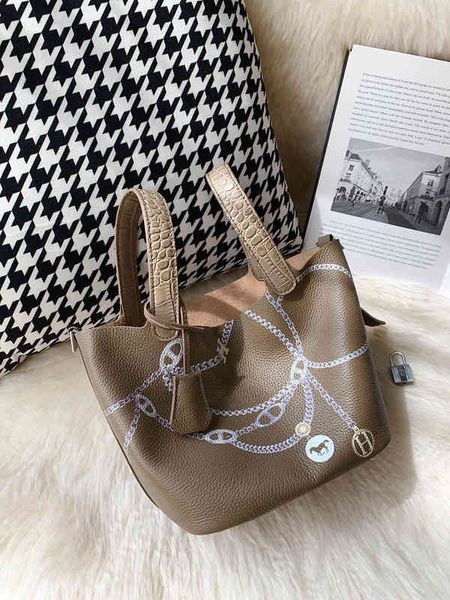 

original edition designer classic hremm bags graffiti vegetable basket bag female hand gray ead leater bucket ome portable r9q2