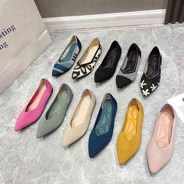 

women's casual shoes high heel single e female flying woven pointed flat bottom princ knitted bean egg roll shoes, Black