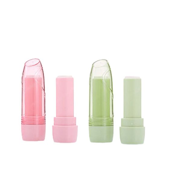 Verpacken leerer Flasche 12,1 mm grün rosa transparente Abdeckung Lippenstift -Rohr DIY Kreativschraubgewinde Lippencreme Röhrchen Tragbare nachfüllbare kosmetische Verpackungsbehälter