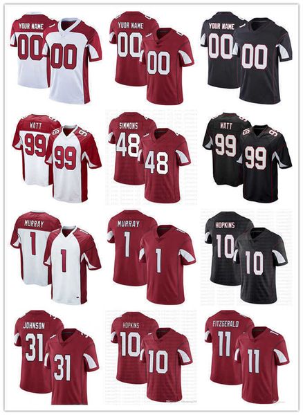 

custom arizona''cardinals''jersey 1 kyler murray 99 j.j. watt 10 deandre hopkins 13 kurt warner 40 pat tillman 11 larry, Black