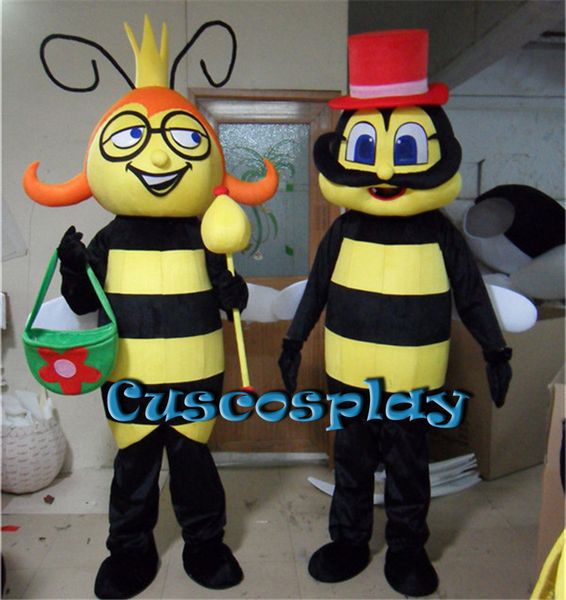 Mascote boneca traje bee bee hornet mascote traje ternos adultos festa animal festa jogo fantasia vestido vestido personagem
