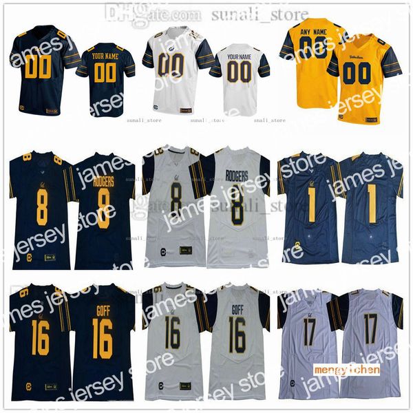 

american college football wear california golden bears ncaa college jerseys 8 aaron rodgers 1 desean jackson 10 marshawn lynch 17 vic wharto, Black