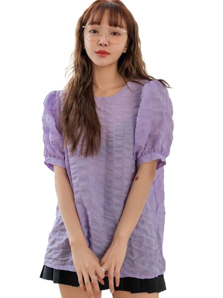 

dazy keyhole back puff sleeve blouse q5hx#, White