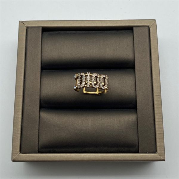 

10% off jewelry the new letter inlaid diamond opening fashion temperament versatile and ring ornament female, Silver