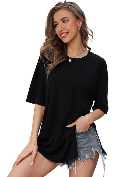 

solid drop shoulder tee m9ny#, White