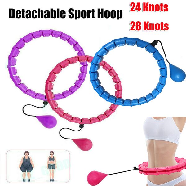 Allenatore addominale Smart Weighted Sport Hoop Waist Fitness Hoops Staccabile 24 nodi 28 nodi Perdita di peso Adj Attrezzatura per esercizi