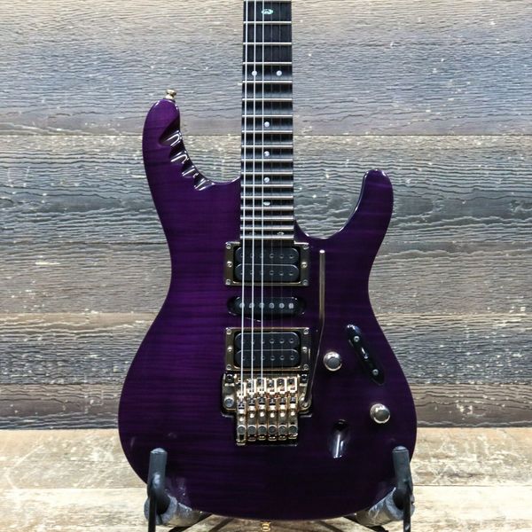 

egen18 herman li signature transparent violet flat electric guitar