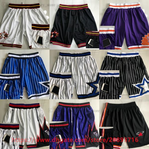 

mitchellandness authentic embroidery basketball pocket shorts retro with tow pockets real stitched short black white blue stripe purple for