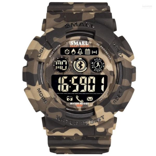 Relógios de pulso 2022 Moda Smael Brand Militar Homens Digital Watches Watch LED Relógio 50m Provércia à prova d'água Sport 8013 Camowatch para masculino Hect22