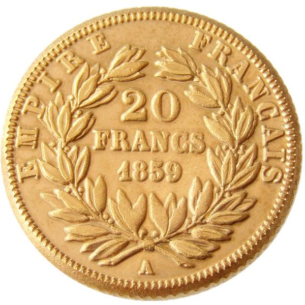 Francia 20 Francia 1859A/B Copia decorativa per monete placcate in oro, produzione di stampi in metallo, prezzo di fabbrica