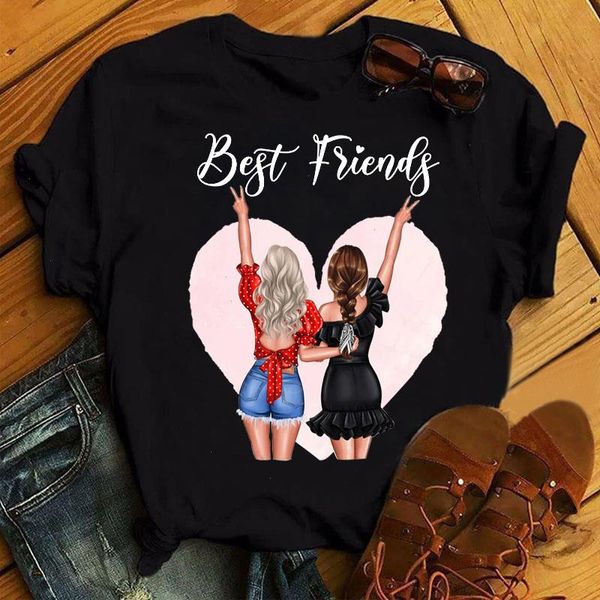 

friends womens casual tee harajuku fashion t-shirt round neck graphic, White